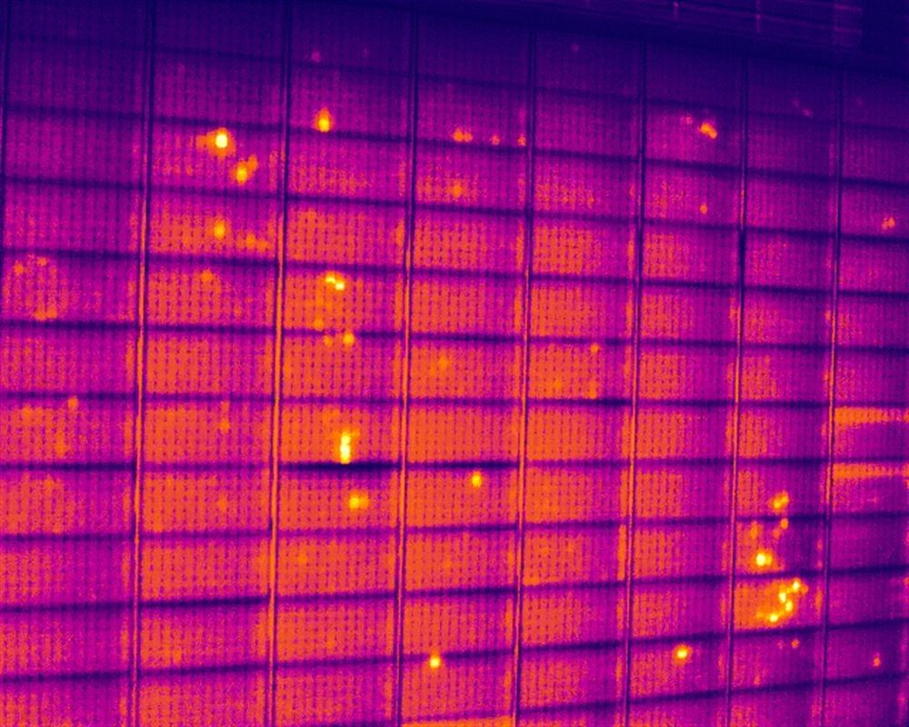 Même toiture, vue thermique infrarouge